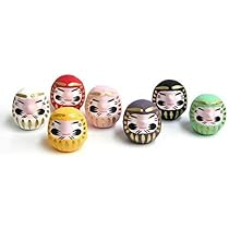 Miniature Daruma Doll (Japanese Good-Luck Charm) Seven Colors Set